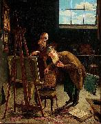 August Jernberg Interior from a Studio oil painting on canvas